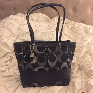 Authentic Coach Signature Stripe Tote, never used!
